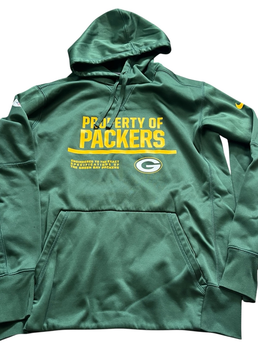 Nike NFL Training Green Bay Packers Mens Green Pullover Hoodie ThermaFit Size M